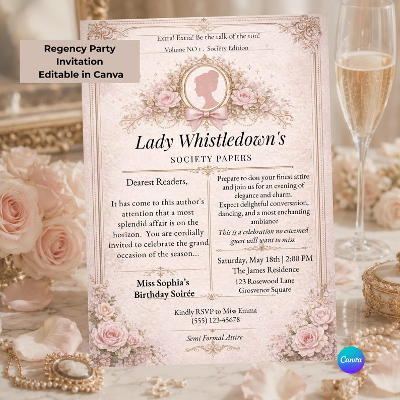 society papers invitation template