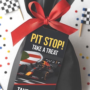 Cadeaukaartjes voor verjaardag raceauto | Bewerkbare canvassjabloon | Digitale download