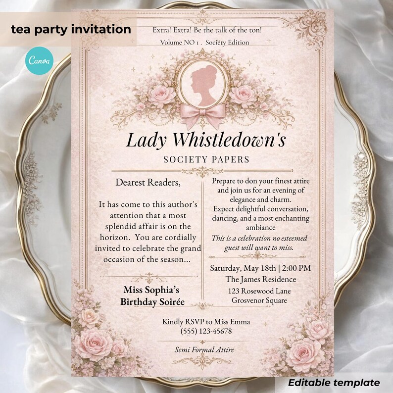 garden party invitation printable