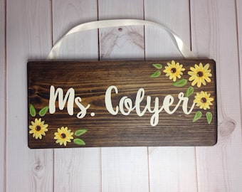 teacher name sign for door etsy