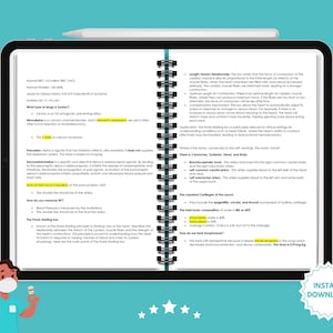 Pode incluir: Um close-up de uma p&aacute;gina de um caderno com notas escritas &agrave; m&atilde;o sobre o sistema circulat&oacute;rio. A p&aacute;gina est&aacute; cheia de texto e diagramas, incluindo um diagrama do cora&ccedil;&atilde;o e um diagrama do sistema circulat&oacute;rio. O texto inclui informa&ccedil;&otilde;es sobre a fun&ccedil;&atilde;o do cora&ccedil;&atilde;o, os diferentes tipos de vasos sangu&iacute;neos e os diferentes tipos de c&eacute;lulas sangu&iacute;neas. A p&aacute;gina tamb&eacute;m &eacute; decorada com estrelas e uma nota escrita &agrave; m&atilde;o que diz "Download instant&acirc;neo".