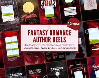 Author Reels Canva Templates Bookstagram BookTok Instagram Book Launch Promo for Indie Dark Romance Fantasy Indie Authors Social Media