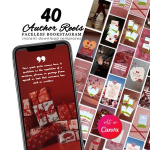 Modelos de lançamento de livro de autor de romance, Canva Design, promoção de escritor, mídia social, layout estético, download digital sem rosto, acesso instantâneo