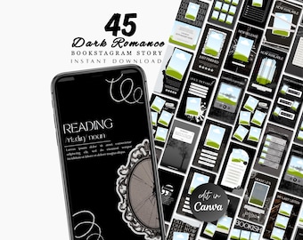 Dark Romance Instagram Story Canva Editable Author Promo Bookstagram Creator Social Media Digital Download Reader Launch Kit