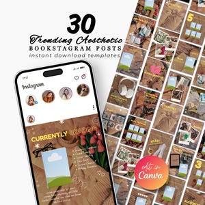 Trending Aesthetic Bookstagram Carousel Template Booktok Instagram Post Bookstagram Canva Template Book Lover Social Media Author Carousel