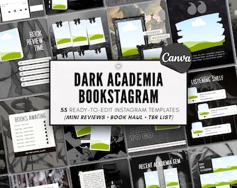Gothic Romance Dark Academia Bookstagram Canva Template Bundle BookTok Instagram Carousel Gothic Book Review Social Media Author Launch Kit
