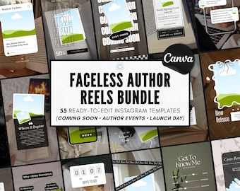 Author Reel Templates BookTok Canva Videos Faceless Book Reels Instagram TikTok Book Launch Promo Romance Writer Social Media Marketing