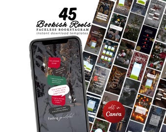 Aesthetic Holiday Bookstagram Reels Canva Template Christmas Bookish Reels Instagram Video Trendy Festive Digital Author Marketing Booktok