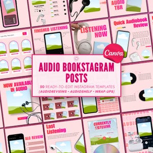 Audiobook Instagram Bookstagram Canva Template Bookish Instagram Book Trope Social Media Book Review Template Reading Insta Author Marketing