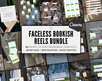 Bookish Faceless Reels Canva Templates Bookstagram BookTok Instagram TikTok Book Review Quotes Book Lover Content Author Promo Social Media