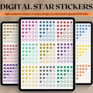 Digital Rating Stars Stickers - Book Rating Sticker Perfect for Digital Reading Journal
