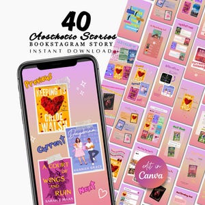 Instagram Story Template Canva Editable Author Promo Book Launch Trendy Bookstagram Creator Digital Download Aesthetic Social Kit Booktok image 1