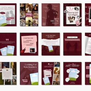 Romance author bookstagram templates indie writer bundle launch kit canva editable aesthetic instagram promo marketing digital creator image 6