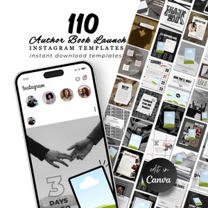 Romance author bookstagram templates indie writer bundle launch kit canva editable aesthetic instagram promo marketing digital creator