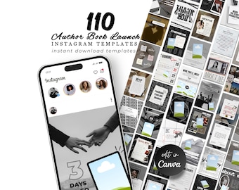 Romantikförfattare böcker Instagram-mallar indieförfattarpaket lanseringskit canva redigerbar estetik instagram promo marknadsföring digital skapare