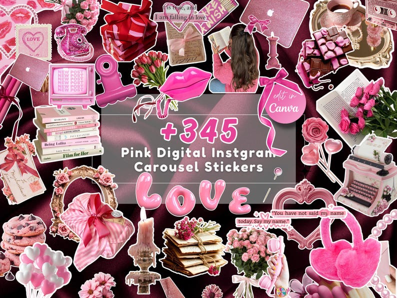 Bookstagram Instagram Karusellklistermärke Mysig Viral Estetik Bokinspirerad Canva Digitalt Klistermärkesvalv Bokinnehållsskapare Marknadsföring Trend BookTok bild 1
