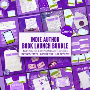 Romance Indie Author Writer Bookstagram Canva Templates Book Launch Instagram Posts Promotion Social Media IG Promo Kit Writer Promo Bundle