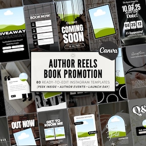 Autor Indie Reels Bookstagram Plantillas de Canva Bookish Instagram Amante de los libros Creador de contenido TikTok Marketing Promoción Redes sociales IG