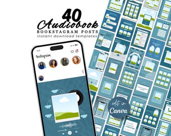 オーディオブック Instagram Bookstagram Canva テンプレート 読書好きの Instagram 本の比喩 ソーシャルメディア 書評テンプレート 読書 Insta 著者マーケティング