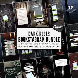 Dark Romance Bookstagram Canva Templates Buchrezensionen Instagram-Posts Buchbegeisterte Social-Media-Kits für Liebesromanautoren Buchmarketing Gothic-Ästhetik