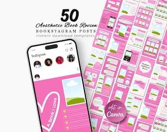 Author Instagram Templates Canva Post for Writer Book Lovers Reading Review Templates for Authors and Book Blogger Book Launch Marketing