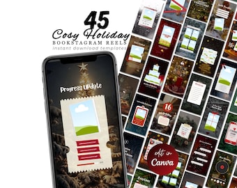 Aesthetic Holiday Bookstagram Reels Canva Template Christmas Bookish Reels Instagram Video Trendy Festive Digital Author Marketing Booktok