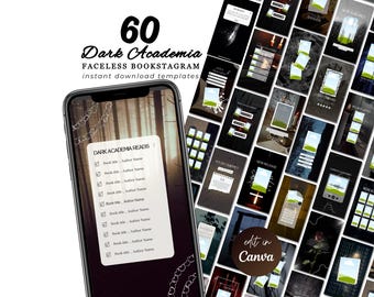 Plantillas de Canva para Reels de Bookstagram, Instagram literario, Dark Academia, Reel Bundle, Amante de los libros, Creador de contenido, TikTok, Autor, Kit de promoción de marketing