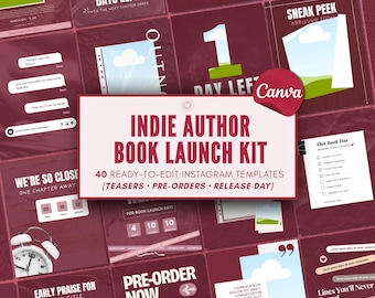 Author Book Launch Instagram Template Book Marketing IG Indie Romance Author Social Media Writer Instagram Book Promo Bookstagram Canva