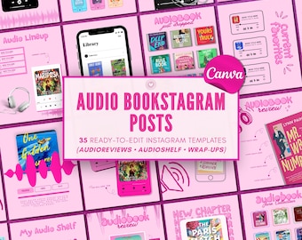 Audiobook Instagram Bookstagram Canva Template Bookish Instagram Book Trope Social Media Book Review Template Reading Insta Author Marketing
