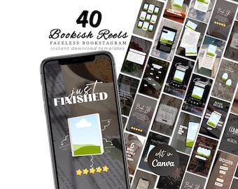 Book Instagram Faceless Reel Templates Bookish Canva  Social Media TikTok Bookish Aesthetic Marketing Video Editable Digital Download