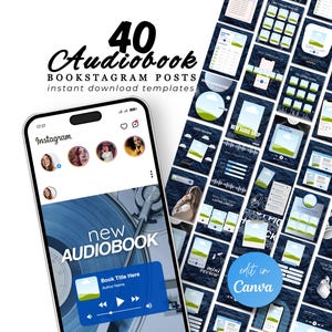 Audiobook Instagram Bookstagram Canva Template Bookish Instagram Book Trope Social Media Book Review Template Reading Insta Author Marketing