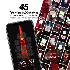 Romance Fantasy Book Launch Reels Canva Template Author Marketing Faceless Style Magical  Modern Branding Bookstagram  Digital Download