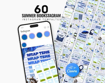 夏のブックスタグラムテンプレートCanvaバンドルビーチ読書TBRブックレビューカルーセル読書まとめBooktok著者ロマンスマーケティングコンテンツキット