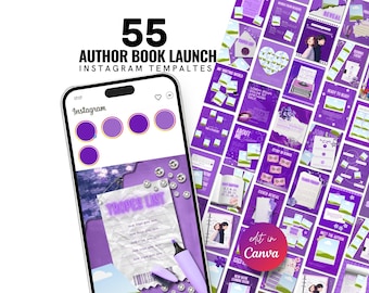 Bookstagram Canvaテンプレート、インディーズ作家、書籍発売、ロマンス、Instagram投稿、プロモーション、ソーシャルメディア、IGプロモーションキット、作家プロモーションバンドル