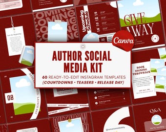 Author Book Launch Instagram Template Book Marketing IG Indie Author Social Media Writer Instagram Book Promo Bookstagram Branding Canva