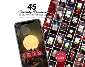 Author Reels Canva Templates Bookstagram Reels BookTok Instagram Templates Book Launch Promo for Indie Dark Romance Fantasy Authors