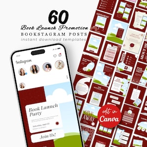 Plantilla de Instagram para lanzamiento de libros de autor, marketing de libros, IG, autor independiente, escritor de redes sociales, promoción de libros en Instagram, Bookstagram, Canva