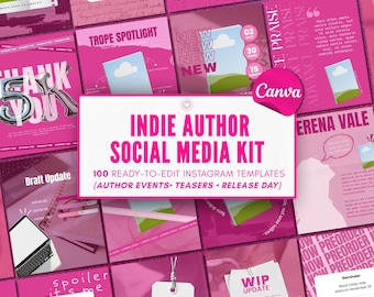 Plantilla de Instagram para lanzamiento de libro de autor Marketing de libros IG Autor independiente Redes sociales Escritor Promoción de libros en Instagram Bookstagram Canva