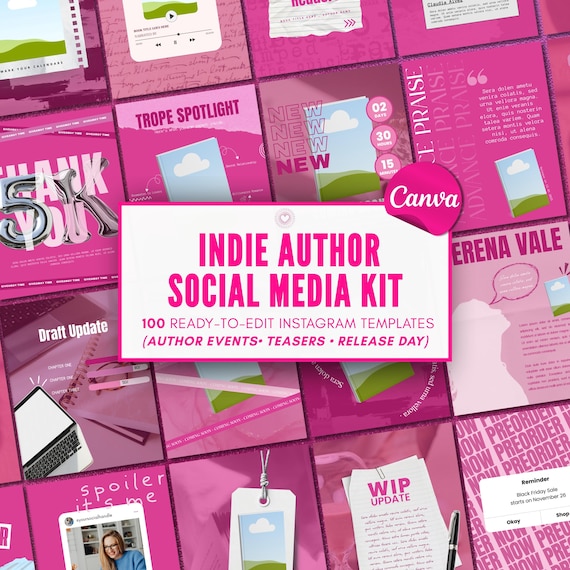 Author Book Launch Instagram Template Book Marketing IG Indie Author Social Media Writer Instagram Book Promo Bookstagram Canva