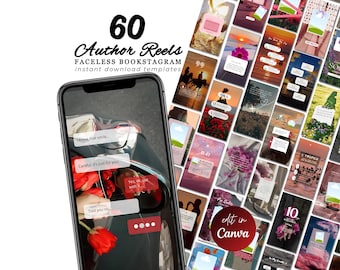 Romance Author Book Launch Reel Templates Canva Design Writer Promo Social Media Aesthetic Layout Faceless Digital Download Instant Access
