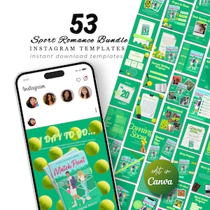 Sport Romance Author Bookstagram Bundle Templates Book Launch Instagram Book Promo Template Canva Book Marketing Bookish Content Creator