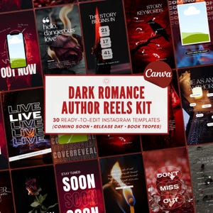 Dark Romance Faceless Reels Book Launch Kit Indie Author Promo Videos Instagram Reels TikTok Content Marketing Bundle Reader Engagement