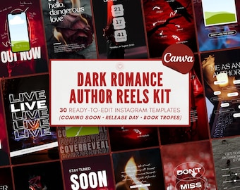 Dark Romance Faceless Reels Book Launch Kit Indie Author Promo Videos Instagram Reels TikTok Content Marketing Bundle Reader Engagement