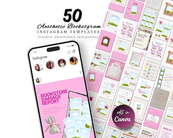 2026年ピンクのブックスタグラムカルーセルテンプレート、スクラップブック、Instagram投稿ストーリー、読者と著者のためのベストセラーCanvaバレンタインソーシャルメディアキット