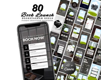 Bookstagram Reels Canva Templates Bookish Instagram Reel Bundle Book Lover Content Creator TikTok Author Marketing Promo Kit