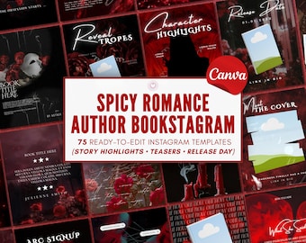 Dark Romance Bookstagram Templates Canva Author Marketing Romantic Aesthetic Red And Black Instagram Post Book Promo Digital Red Design