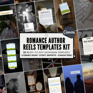 Plantillas de reels de autor BookTok Canva Plantillas de video Reels de libros sin rostro Instagram TikTok Promoción de libros Marketing para escritores independientes