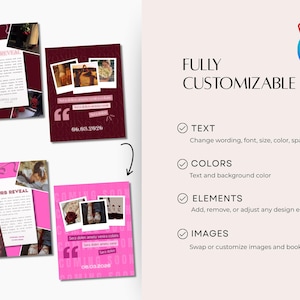 Romance author bookstagram templates indie writer bundle launch kit canva editable aesthetic instagram promo marketing digital creator image 10