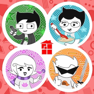 Homestuck Alpha Kid Buttons