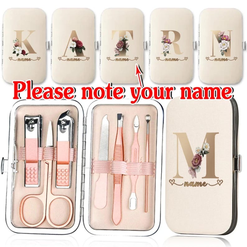 nail care set
manicure kit
pedicure tools
custom manicure set
nail tools
travel nail care
gift for her
compact nail kit
nail clippers set
personalized care
custom kit
travel set
nail set